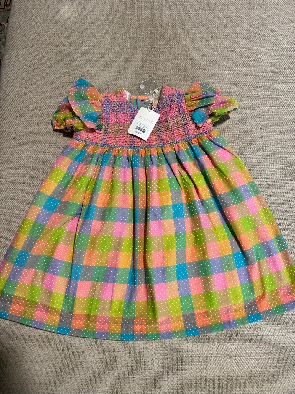 TBBC NEW W TAGS 4T Daphne Dress - Ecton Park Plaid with Hamptons Hot Pink